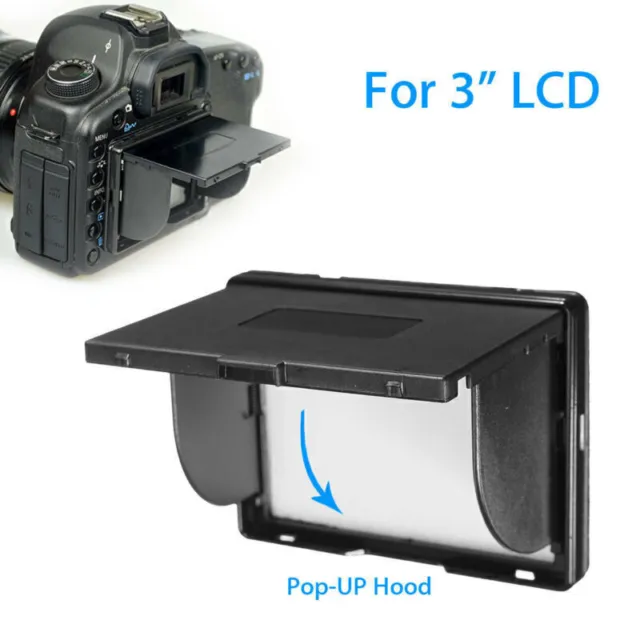 Universal 3" LCD Shade SLR Camera Screen Detachable Pop-UP Hood Protector