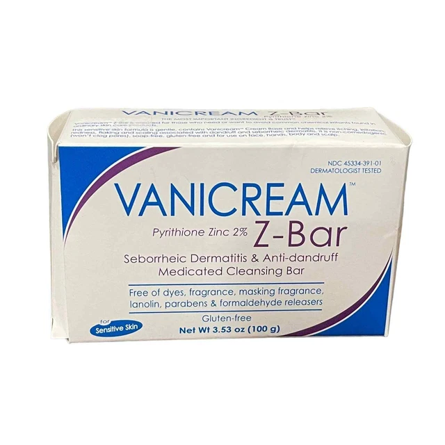 Nueva barra limpiadora medicada Vanicream Z-Bar sellada - 3,53 oz caducidad 1/2024