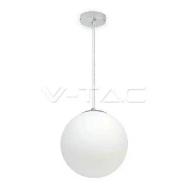 Lámpara Colgante Con Gran Base De Vidrio/Metal E27 En Color Cromo Con Cable De