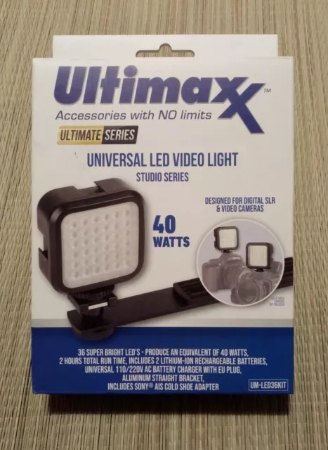 Luz de video LED universal de 40 vatios serie estudio uso con réflex digital Ultimaxx