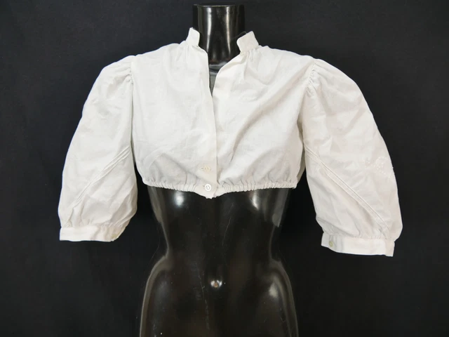 Camicia Dirndl taglia 40 bianca camicetta per Dirndl Gössl cotone con ricamo B10074