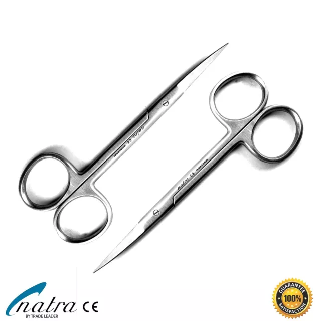 2 Irisscheren Courbé Micro Dentelée Grand Chirurgical Iris Ciseaux 12 CM NATRA