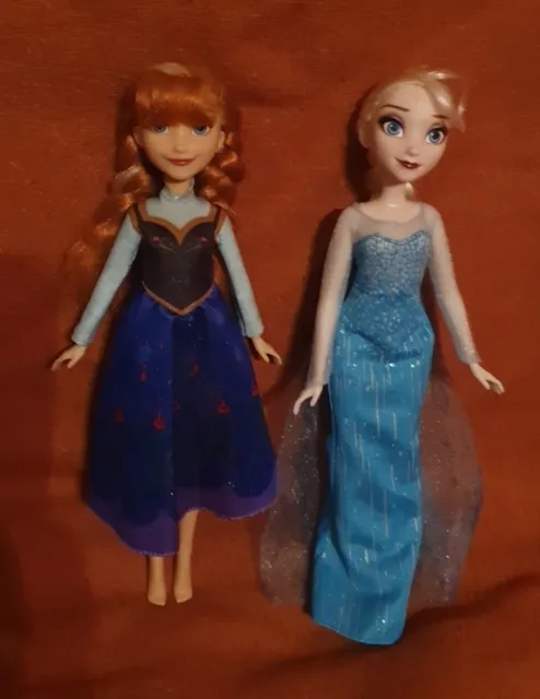 Disney Royal Shimmer Princes Frozen Elsa  And Anna  Dolls