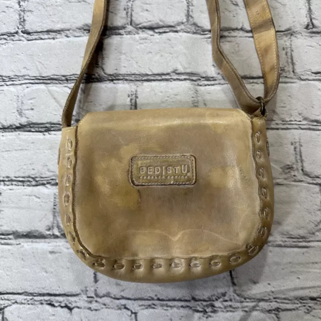 Bed Stu Newport Distressed Leather Crossbody Bag Rare Vintage Y2K 3