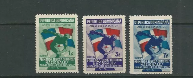 Dominicana Repubblica 1937 1st Nazionale Giochi Olimpici (Sc 326-328) MH Read