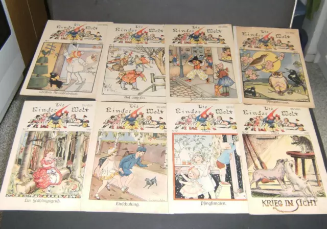 8x ,,Deutsche Kinderwelt" Nr.1-3,7,9,10,12,14./1929/30 lustige  Kinderzeitung!!!