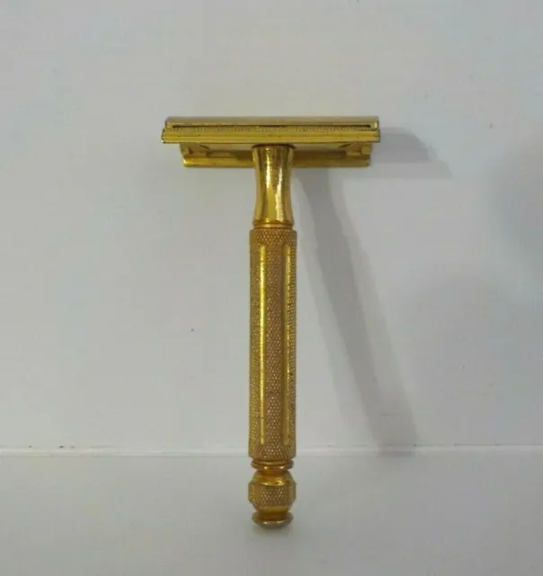 Gillette New Tech safety Razor 1930's 40's gold color