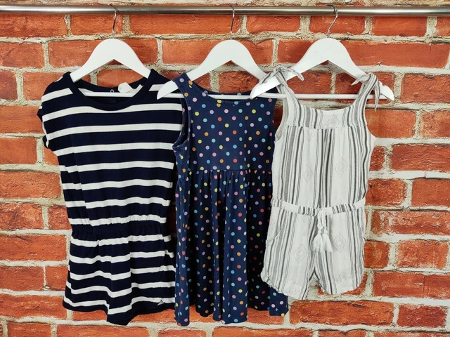 GIRLS BUNDLE AGE 4-5 YEARS NEXT GAP etc SUMMER DRESS PLAYSUIT SPOT STRIPE 110CM