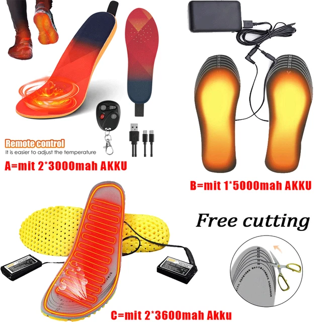 KEMIMOTO Beheizbare Einlegesohlen - APP Steuerung Mit 5000mAh Akku Für Winter