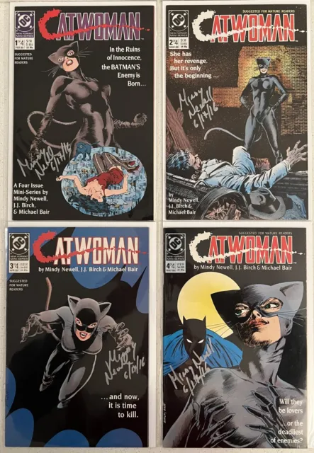 Dc Comics Catwoman Lot #1 - #4 Mini-Series All Signed By Mindy Newell 1989