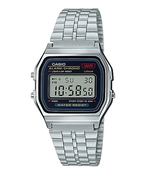 Orologio Casio A158WA-1 Acciaio Crono Luce Sveglia - Vintage Digitale Uomo Con Scatola - Foto 7