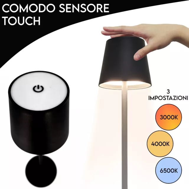 Lampada Touch da tavolo scrivania comodino LED usb ricaricabile  Dimmerabile