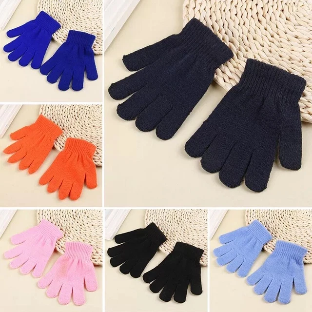 Kids Boys Girls Children School Gloves Winter Warm Unisex Knitted Mitten