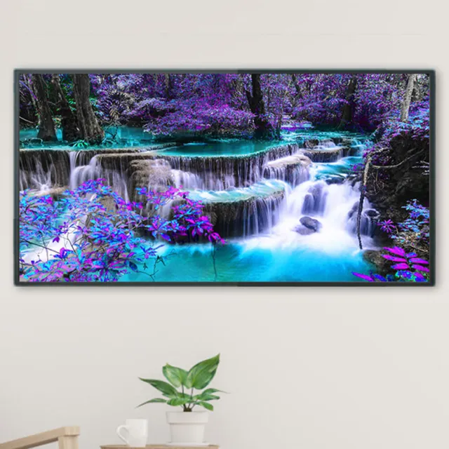 Forest Waterfall Frameless Picture Oil Paint By Numbers Hand Painted Picture