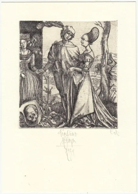 Exlibris Bookplate Gravure À L'Eau-forte Harry Jürgens Dürer