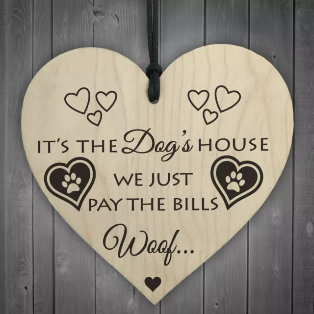 Its The Dogs House Novelty Wooden Hanging Heart Plaque Dog Lovers Home Sign Gift