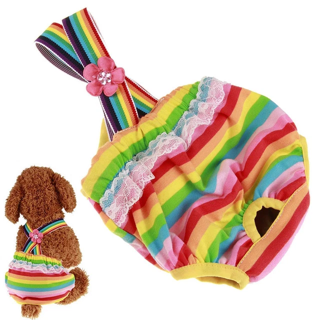 Pantalones hembra mascota perro calor en temporada pañal ropa interior W4V2