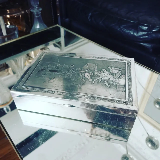 Étui à Cigare Christofle ARIA - Coffret Métal Argenté, Vintage En Très Bel état