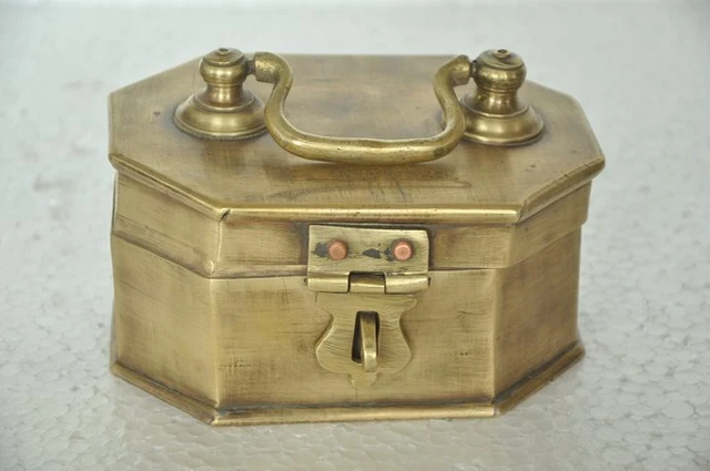 Old Brass Handcrafted 6 Compartment Unique Shape Betel Nut Box
