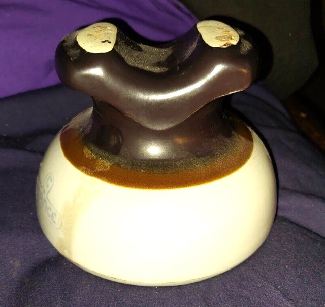 Vtg Large Ceramic Insulator Brown & Gray Chance 5" Across 4" Tall