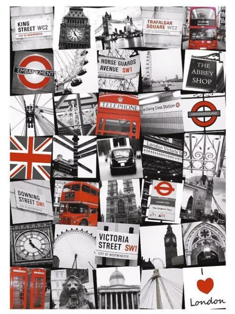 Graham & Brown Canvas Art Print - London Montage - Black / Red - New Sealed