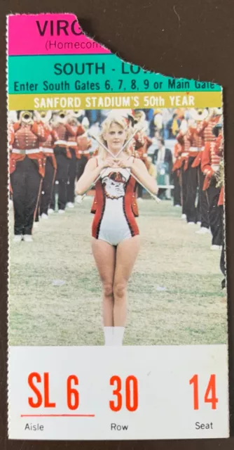Georgia Bulldogs 11/3/1979 ORIGINAL college football ticket vs Virginia