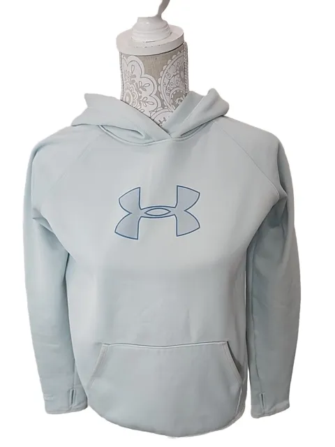 UNDER ARMOUR HOODIE Cold Gear Light Blue Pocket Women's Small $24.99 ...