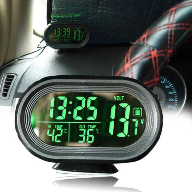 Voiture tension moniteur voiture horloge thermomètre numérique rétro-éclairage M