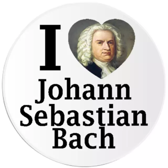 I Love Johann Sebastian Bach - Circle Sticker Decal 3 Inch - Music Composer