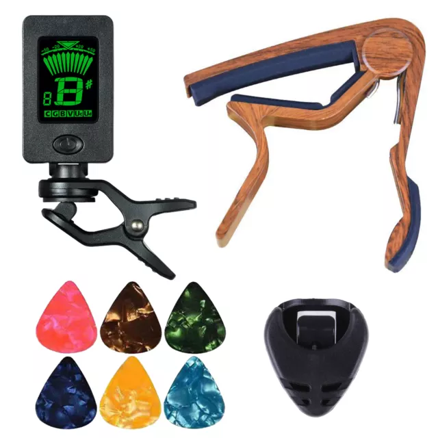 Bass Ukulele Guitar Accessories Accurate With Tuner Capo Picks Electric Clip On