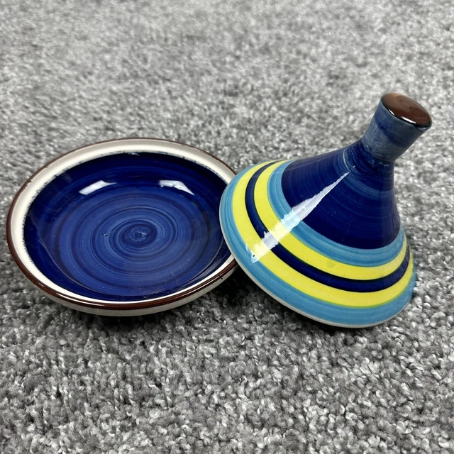 Traditional Authentic Morocco Ceramic Serving Tagine Handmade/Painted Sz 5"x5" .