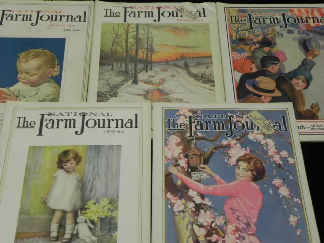 5 Vintage  National FARM JOURNAL Magazines  Agriculture Articles JAN. - MAY 1929