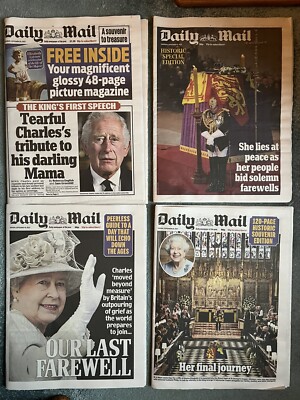 DAILY MAIL NEWSPAPER Set September 2022 Queen Elizabeth Death Funeral