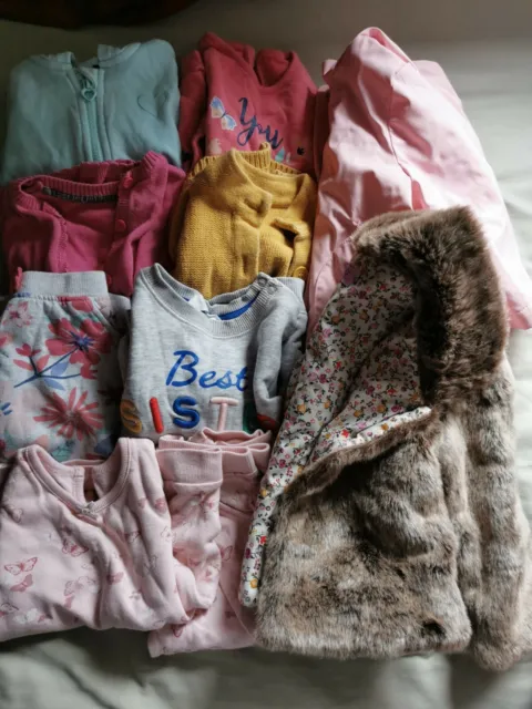 Baby Girls Coats Jackets Cardigans Bundle Age 12-18 Months Tracksuit Etc