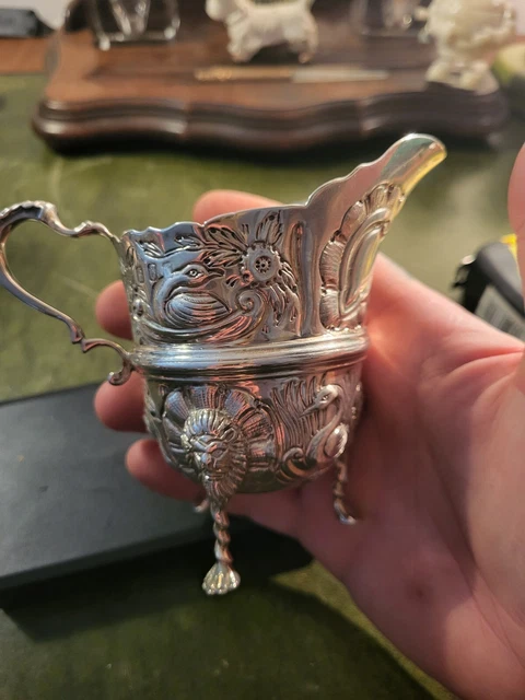 Rara Jarra De Crema De Plata Georgiana Irlandesa/Jarra De Leche C. 1755 Dublín