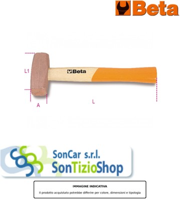 Beta MAZZUOLA 1500 GR TESTA IN RAME CON MANICO IN LEGNO 1385/1500 