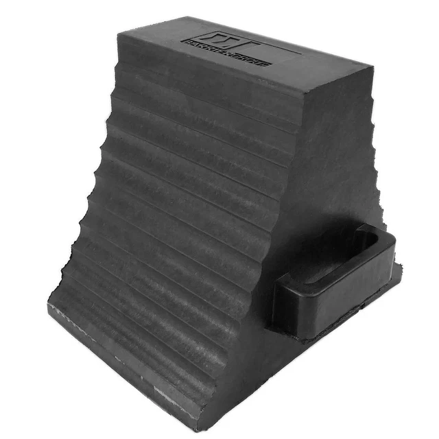 Lot De 2 Cales De Roue En Caoutchouc Dur - 25x15x19 Cm - Antidérapant Bande Réfléchissante - Charge 15T