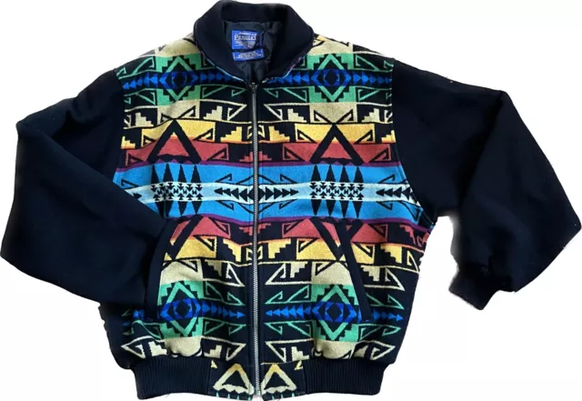VTG Pendleton Cheif Joseph Western Wool Navajo Aztec Jacket Bomber Adult XL RARE