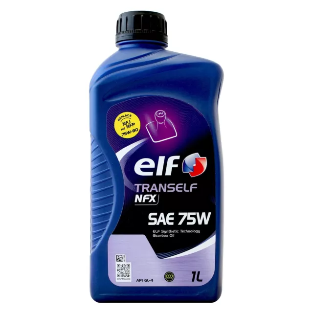 Elf Tranself NFX SAE 75W EP Synthetic Transmission Fluid Gearbox Oil 1L 1 Litre