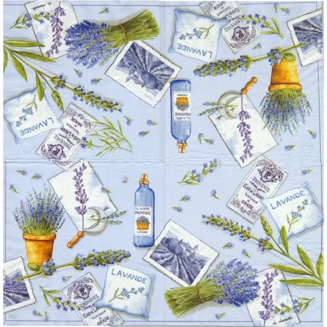 Lot de 2 Serviettes en papier Lavande Decoupage Collage Decopatch