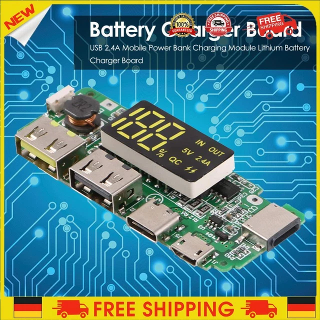 ❥ Aediea USB 2.4A modulo di ricarica alimentazione mobile scheda di ricarica batteria al litio 1P
