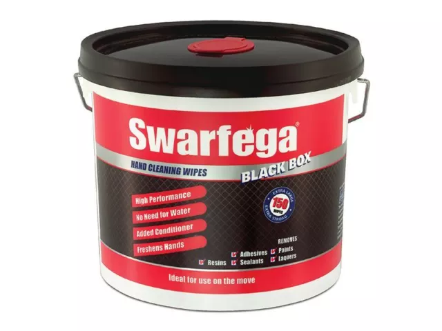 Swarfega Black Box Heavy-Duty Trade Hand Wipes 150 - SBB150W