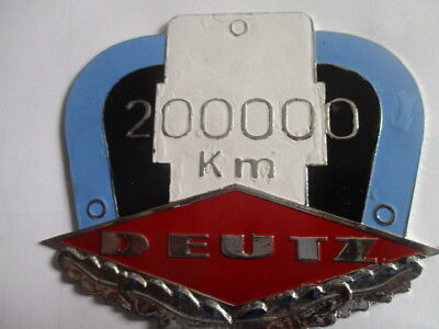 TARGHETTA SCUDO distintivo Deutz KHD PLACCA FREGIO BADGE 200000 km CAMION s33 