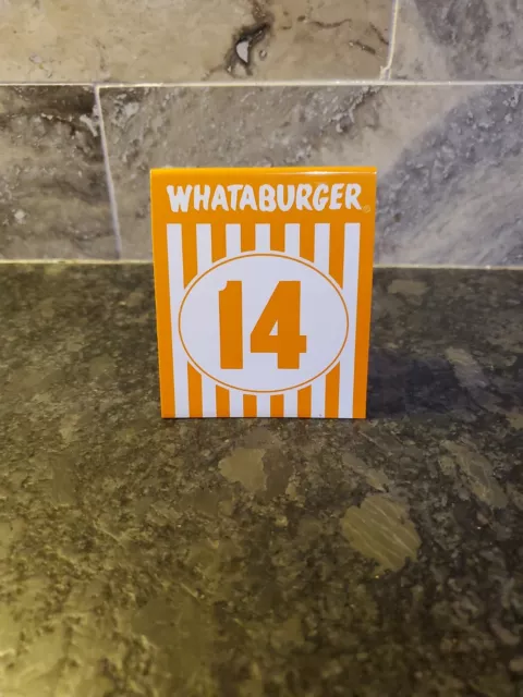 WHATABURGER TABLE TENT No. 14 Place CARD TEXAS HAMBURGER RESTAURANT #14