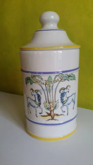 Superbe vintage pot à pharmacie " Elixir de longue vie" ou ancienne bonbonnière