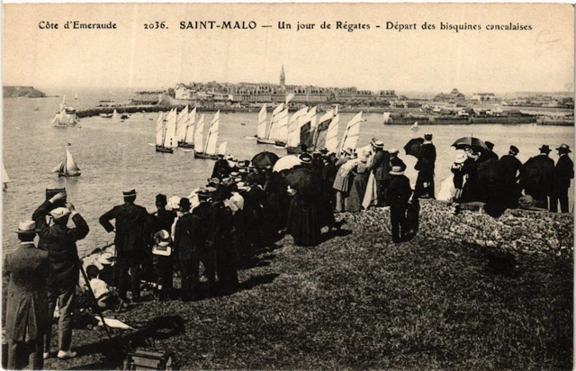 CPA St-MALO - Un jour de Regates - Depart des bisquines cancalaises (584318)