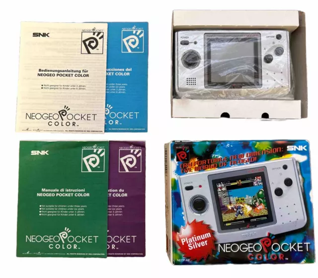 SNK Neo Geo Pocket Color NGPC Console Platinum Silver Complete **FAST P&P**