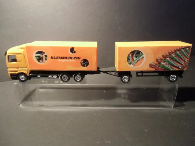 Werbetruck Minitruck MB Actros 1:87 " Kümmerling " Lkw mit Anhänger - Plastikbox