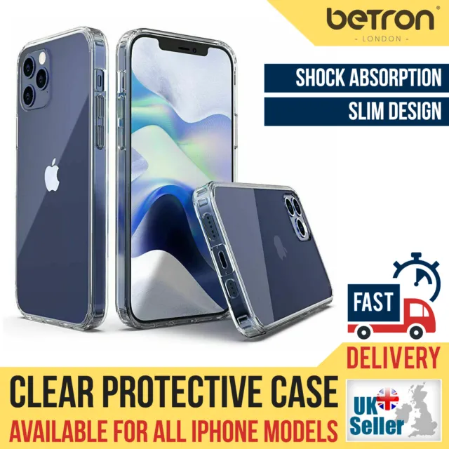 Clear Case For iPhone 15 14 13 12 Screen Protector Shockproof Silicone Gel Cover 3