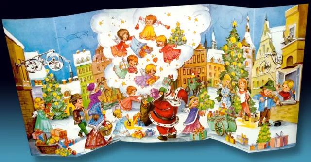 Age Advent Calendar Santa Claus Weihnachtstreiben IN City Jlm West Germany 70er